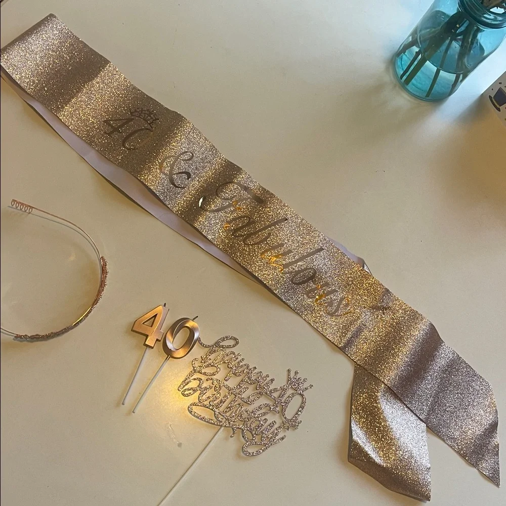 Rose Gold 40th Birthday Party Decoration Set